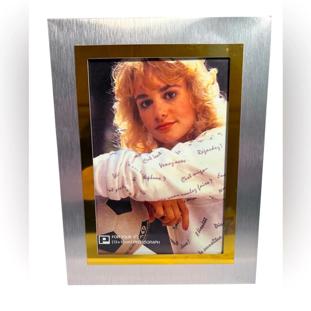 Vintage Brushed Silver and Metallic Gold 5” x 7” Photo Frame.  New without Tags.